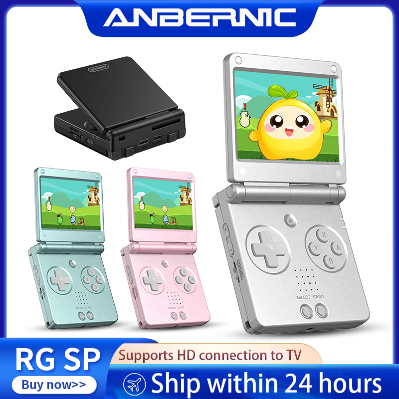 Retro Gaming Console Lego - Anbernic RGSPフリップレトロハンドヘルドゲームコンソール Linux 64ビット 3300mAh ポータブルゲームプレーヤー