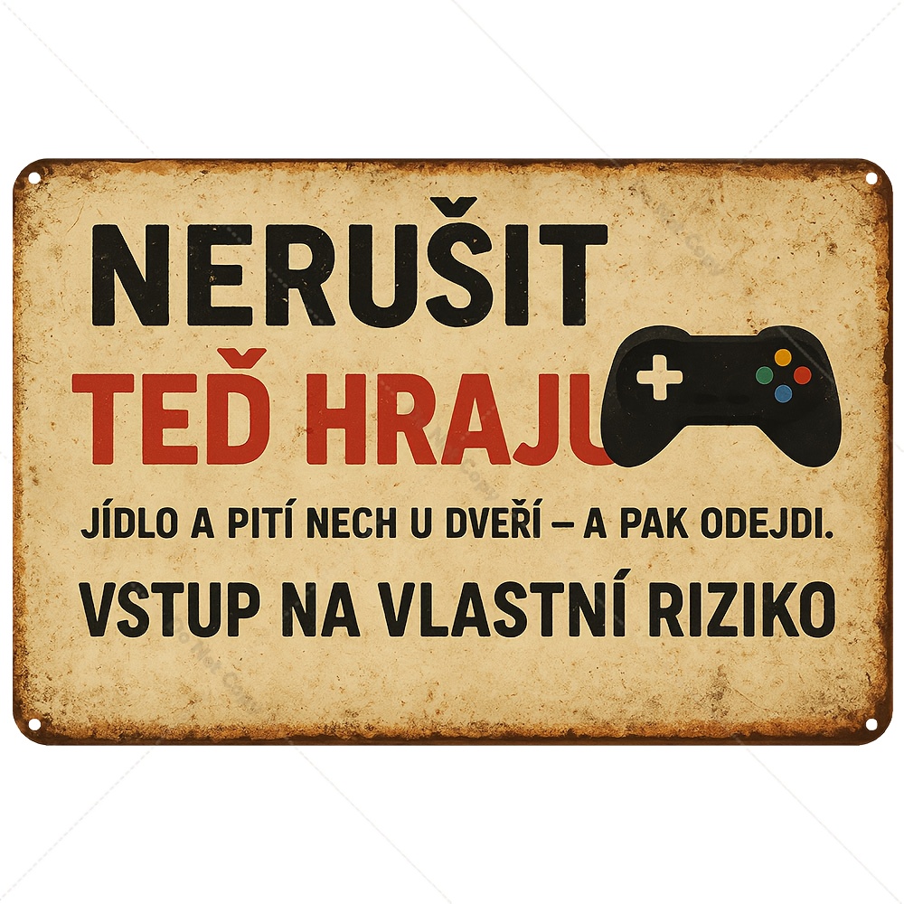 Retro Gaming Cafe - チェコ/スロバキアのレトロな「Nerušit Ted Hraj」鉄製サイン – ヴィンテージチェコ共和国地図 –