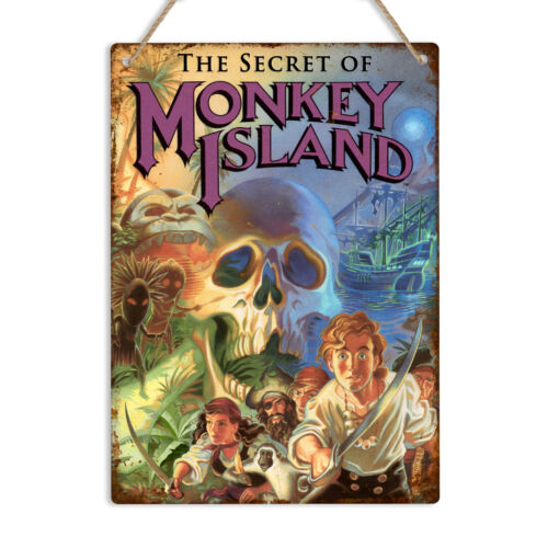 Retro Gaming Island - モンキーアイランド アミガ ヴィンテージ レトロ ゲーミング メタルウォールサイン