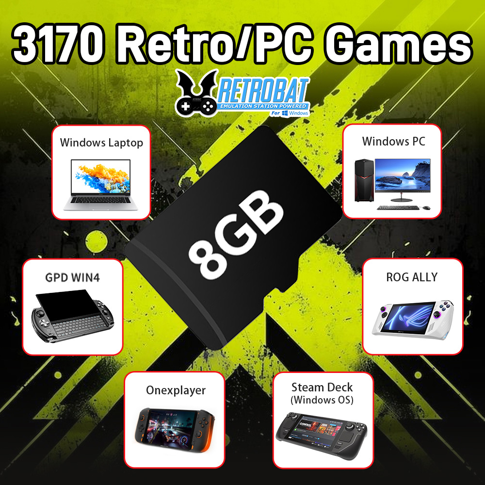 Retro Gaming Emulator Console - 8GB ゲーム TF カード 3170 レトロ/PC