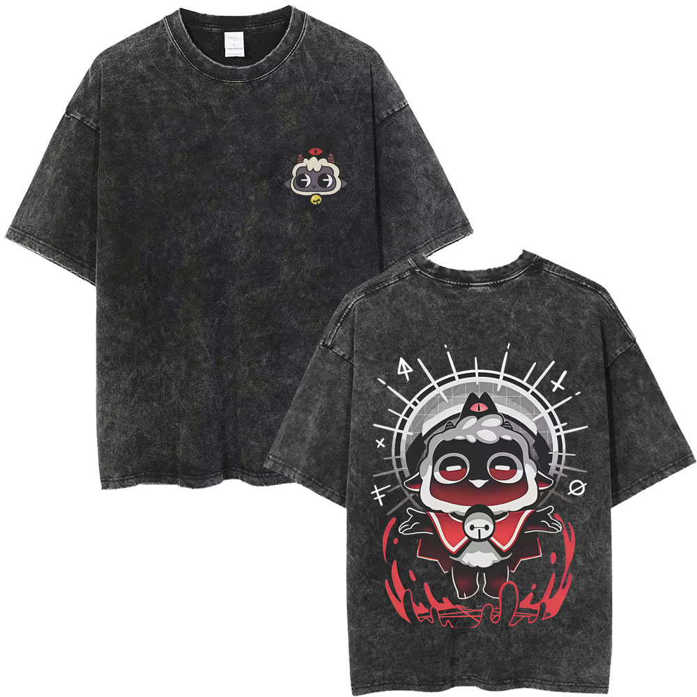 Retro Gaming T Shirts - 限定ゲームカルトオブザラムヴィンテージウォッシュ Tシャツ男性女性カジュアルコットンオーバーサイズ Tシャツコスプレプレーヤーマーチ Tシャツ