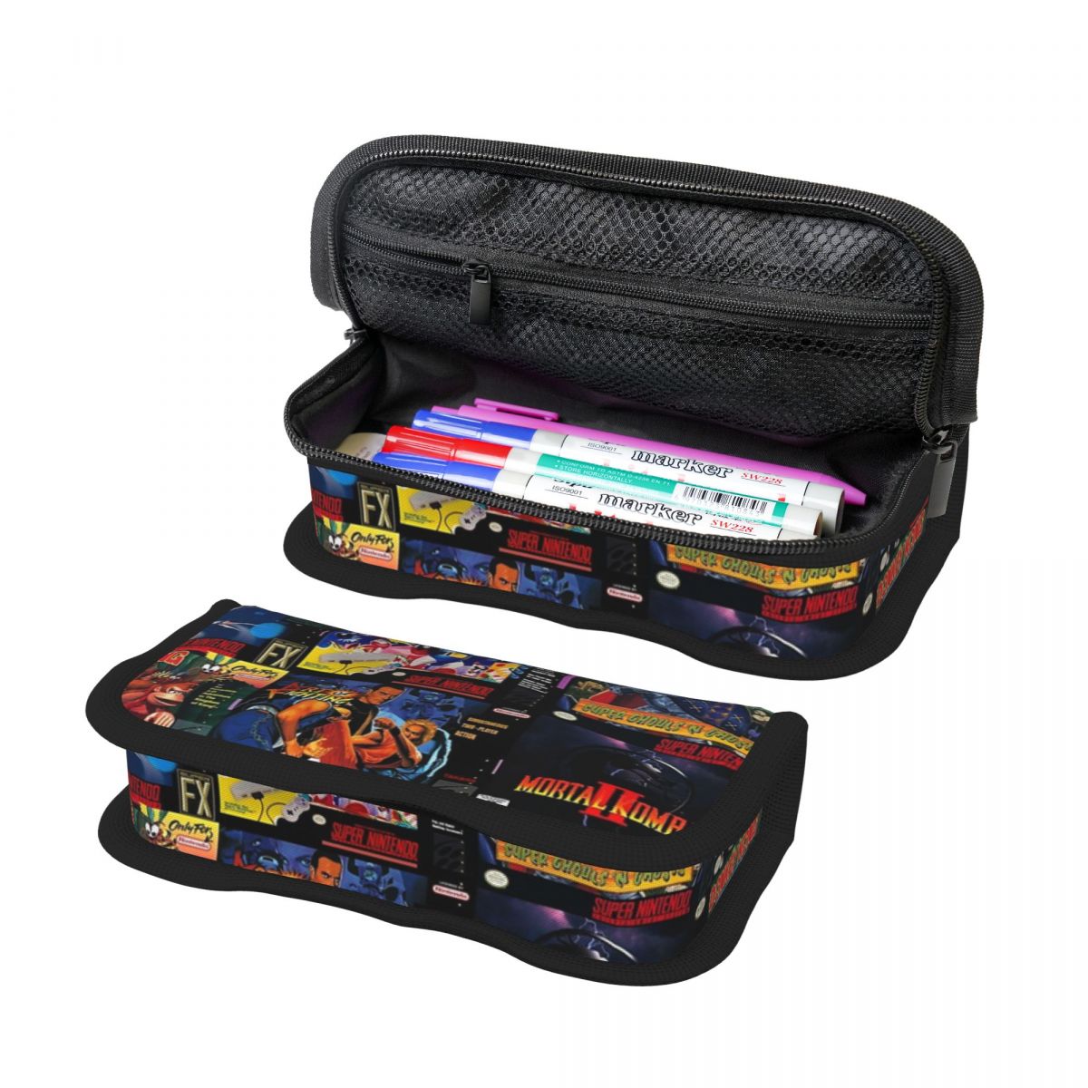 Retro Gaming Case - レトロゲームボックス学生用鉛筆ケース学校ペンボックス鉛筆バッグ文具用品ペンホルダーバッグ