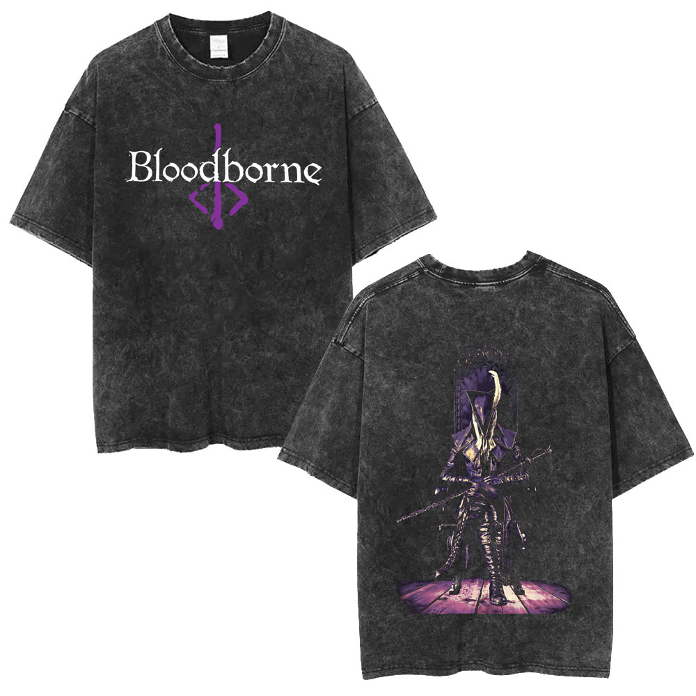 ウォッシュドヴィンテージゲームブラッドボーン恐怖ザオールドブ - Retro Gaming T Shirts のレビューと価格