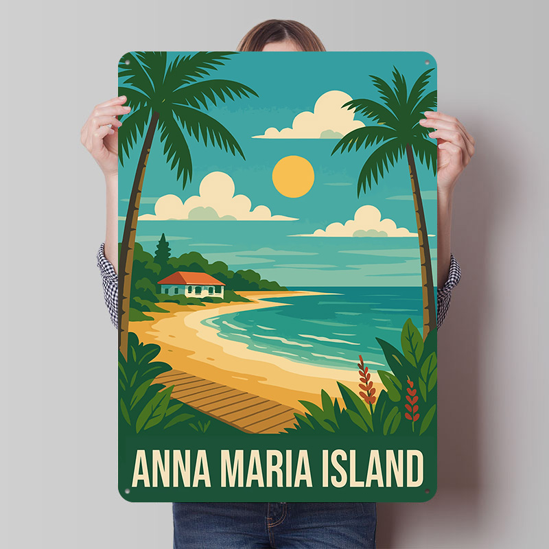 アンナマリア島旅行メタルポスターカスタムウォールアートレトロ - Retro Gaming Island のレビューと価格