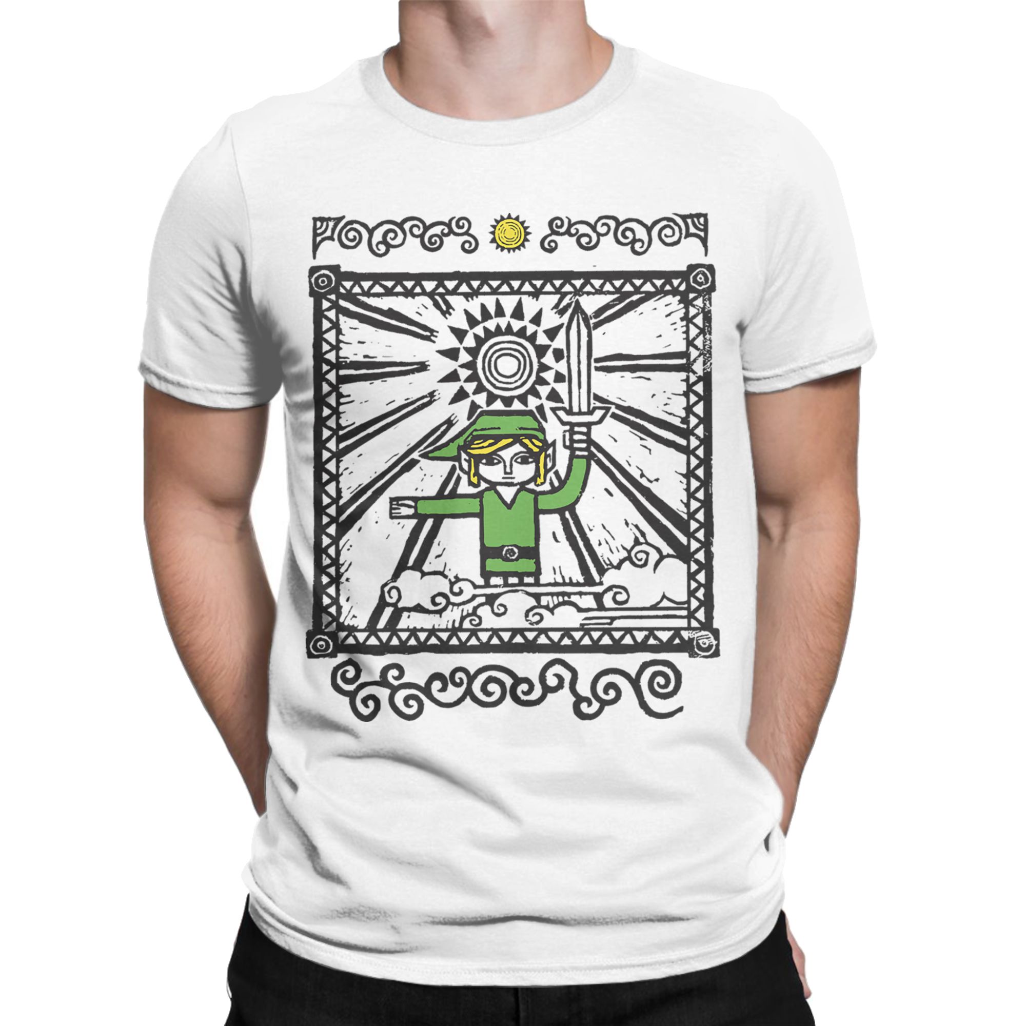 ゼルダの Tシャツ男性ヴィンテージゲームヴィンテージ綿 10 - Retro Gaming T Shirts のレビューと価格