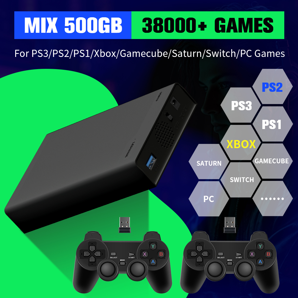 500G ゲームハードドライブ 38000+ゲーム付き Xb - Retro Gaming Emulator Console のレビューと価格