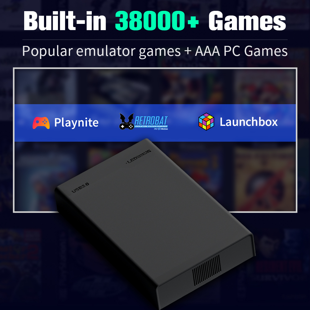 500G ゲームハードドライブ 38000+ゲーム付き Xb - Retro Gaming Emulator Console のレビューと価格