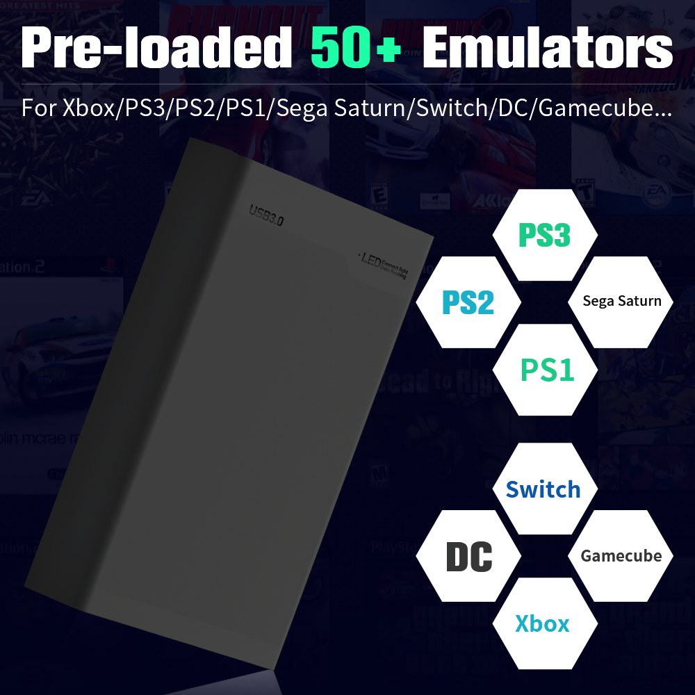 500G ゲームハードドライブ 38000+ゲーム付き Xb - Retro Gaming Emulator Console のレビューと価格