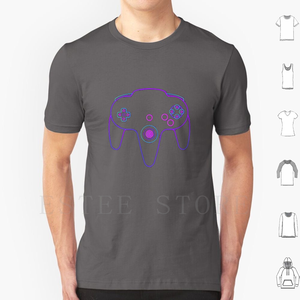 ネオンコントローラ N64 Tシャツ男性綿 6xl N64  - Retro Gaming N64 のレビューと価格
