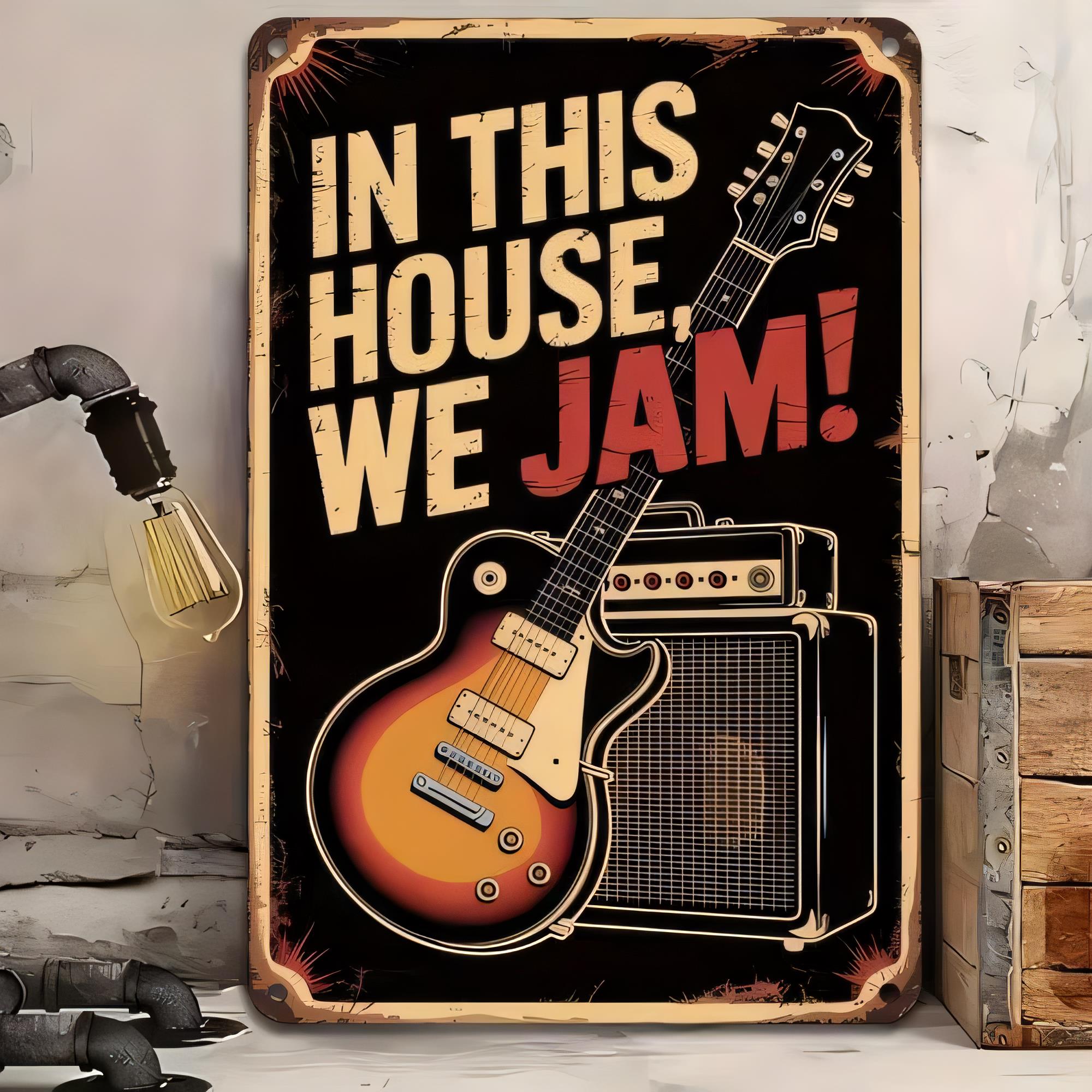 ブリキ看板、In This House We Jam Mus - Retro Gaming Pictures のレビューと価格